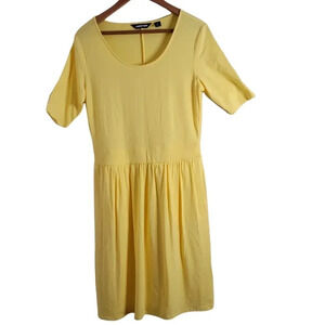 Lands’ End Size S/6-8 Short Sleeves Stretch Slip Dress pulled on yellow